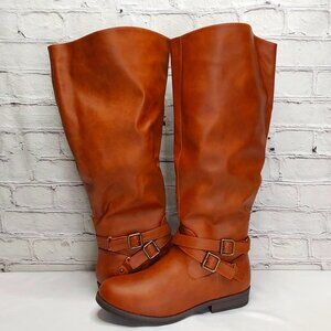 BELLA CARA 'APRIL' FULL-ZIP DOUBLE BUCKLE BOOTS WIDE CALF